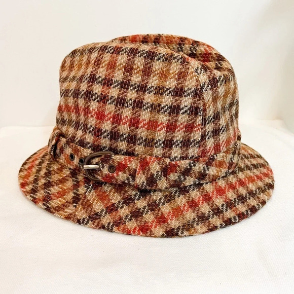 Vintage Stetson Men’s Plaid Fedora Wool Hat - Picture 1 of 14
